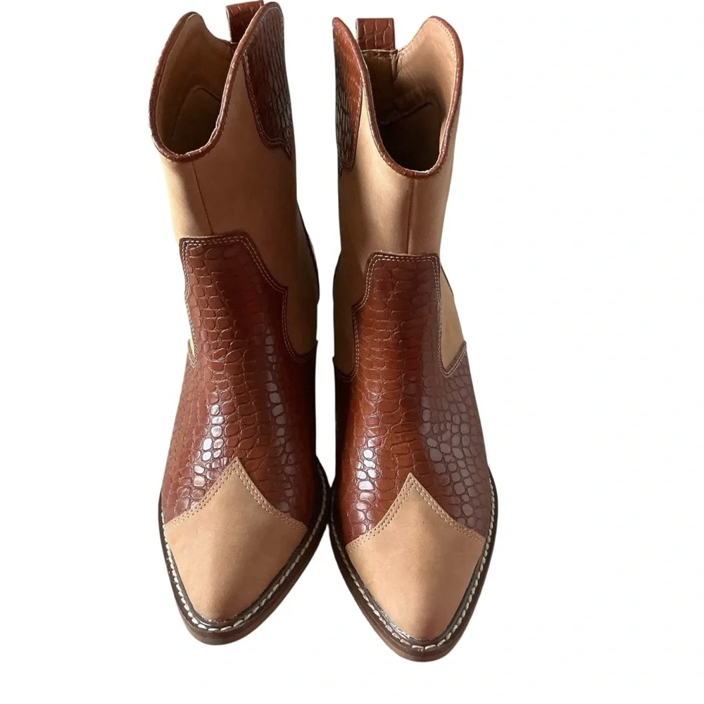 ARider girl Eden women’s western cowgirl boots croco print pointed toe boots 8 - Picture 6 of 11